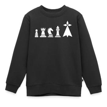 Bretagne Schach – Bretonisches Symbol Hermine & Spiel - Kinder Premium Organic Sweatshirt - Schwarz - Vorne - AI Model Kid Female (0cm)