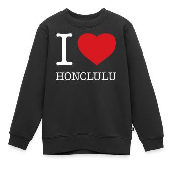 I love Honolulu - Kinder Premium Organic Sweatshirt - Schwarz - Vorne - AI Model Kid Female (0cm)