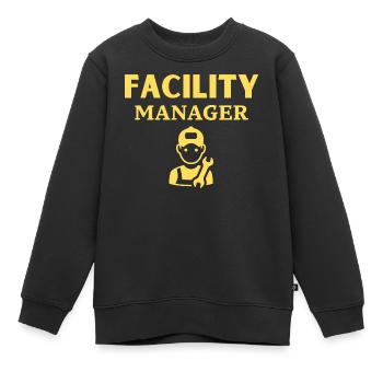 Gestionnaire d’installations - Sweat Premium enfant bio - noir - Devant - AI Model Kid Female (0cm)