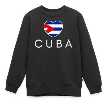 Ich liebe Kuba, Herz Kuba - Kinder Premium Organic Sweatshirt - Schwarz - Vorne - AI Model Kid Female (0cm)