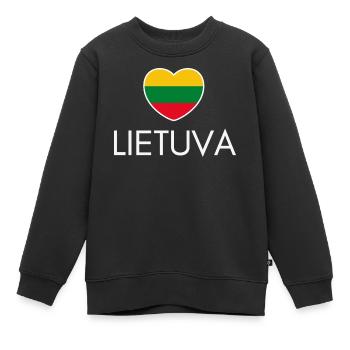J’aime la Lituanie, c’est le cœur de la Lituanie - Sweat Premium enfant bio - noir - Devant - AI Model Kid Female (0cm)