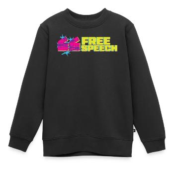 Lebendiges Graffiti-T-Shirt-Design mit freier Rede - Kinder Premium Organic Sweatshirt - Schwarz - Vorne - AI Model Kid Female (0cm)