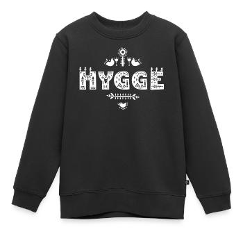 Hygge Typografie Folk Art - Kinder Premium Organic Sweatshirt - Schwarz - Vorne - AI Model Kid Female (0cm)