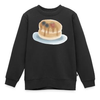 Süße Beeren Pfannkuchen Illustration - Kinder Premium Organic Sweatshirt - Schwarz - Vorne - AI Model Kid Female (0cm)
