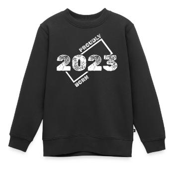 Idée cadeau 2023 - Sweat Premium enfant bio - noir - Devant - AI Model Kid Female (0cm)