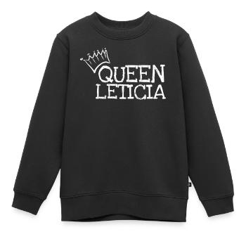 Vorname Leticia - Kinder Premium Organic Sweatshirt - Schwarz - Vorne - AI Model Kid Female (0cm)