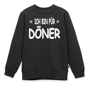 Kebab - Sweat Premium enfant bio - noir - Devant - AI Model Kid Female (0cm)