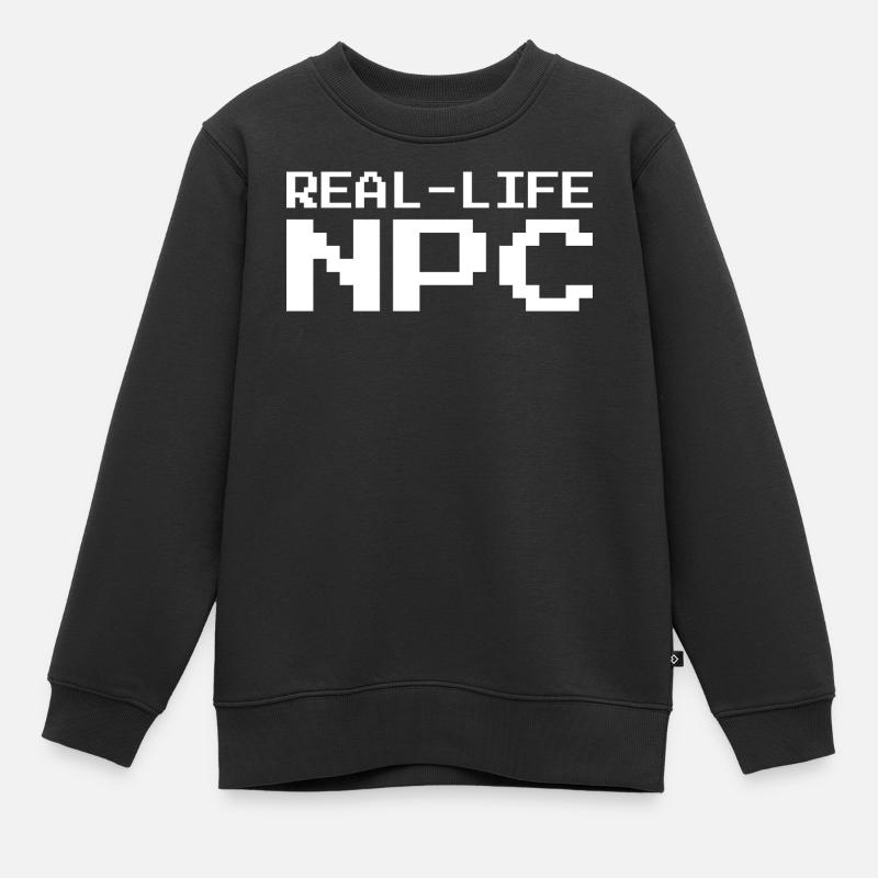 Real Life NPC Gaming - Kinder Premium Organic Sweatshirt - Schwarz