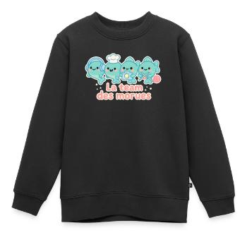 The team of cod nautical mascots - Kids Premium Organic Sweatshirt - black - Front - AI Model Kid Female (0cm)