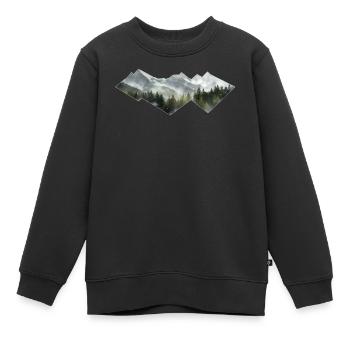 Berge Minimalismus - Kinder Premium Organic Sweatshirt - Schwarz - Vorne - AI Model Kid Female (0cm)