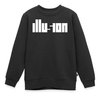 Illusion – Illusion d’optique Conception de contraste - Sweat Premium enfant bio - noir - Devant - AI Model Kid Female (0cm)