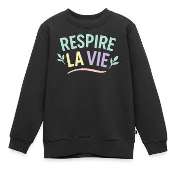 Respire la Vie - Sweat Premium enfant bio - noir - Devant - AI Model Kid Female (0cm)