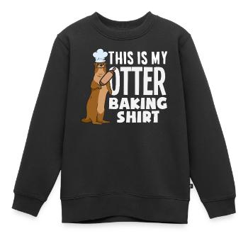 Seeotter Cartoon Backen Shirt - Kinder Premium Organic Sweatshirt - Schwarz - Vorne - AI Model Kid Female (0cm)