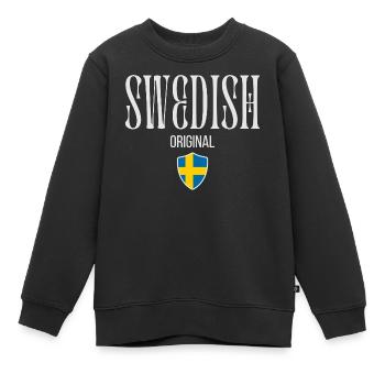Original schwedisch, schwedischer Stolz - Kinder Premium Organic Sweatshirt - Schwarz - Vorne - AI Model Kid Female (0cm)