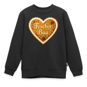 Lebkuchenherz Fescher Bua Tracht Bayern bayerisch - Kinder Premium Organic Sweatshirt - Schwarz - Vorne - AI Model Kid Female (0cm)