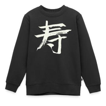 Longévité - Caractère chinois - Sweat Premium enfant bio - noir - Devant - AI Model Kid Female (0cm)