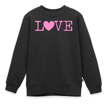 Love - Kinder Premium Organic Sweatshirt - Schwarz - Vorne - AI Model Kid Female (0cm)