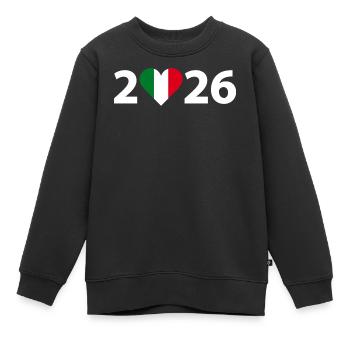 I love Italien 2026, Italien 2026 - Kinder Premium Organic Sweatshirt - Schwarz - Vorne - AI Model Kid Female (0cm)