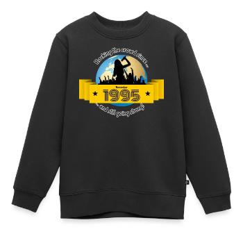 30. Anniversaire Secouant la foule depuis 11/1995 - Sweat Premium enfant bio - noir - Devant - AI Model Kid Female (0cm)