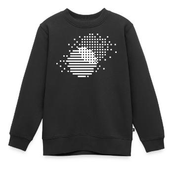 Kreise aus Pixeln und Linien - Kinder Premium Organic Sweatshirt - Schwarz - Vorne - AI Model Kid Female (0cm)