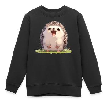 Igel - Kinder Premium Organic Sweatshirt - Schwarz - Vorne - AI Model Kid Female (0cm)