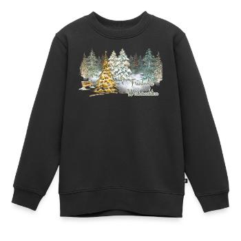 Noël paisible dans la forêt hivernale de l’Avent - Sweat Premium enfant bio - noir - Devant - AI Model Kid Female (0cm)