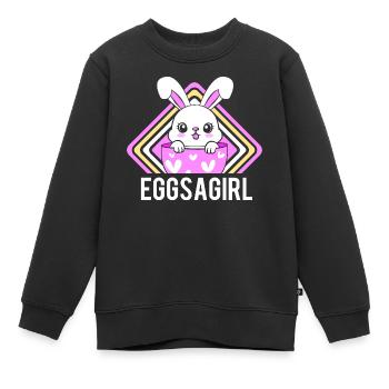 Gender Reveal Ostern Werdende Mutter - Kinder Premium Organic Sweatshirt - Schwarz - Vorne - AI Model Kid Female (0cm)