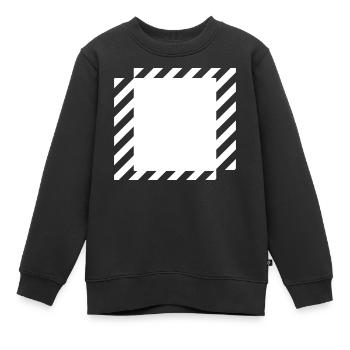 Linien Quadrate Design - Kinder Premium Organic Sweatshirt - Schwarz - Vorne - AI Model Kid Female (0cm)