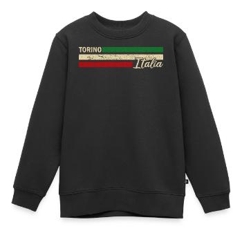 Italie - Turin - Turin - Italien - Italie - Sweat Premium enfant bio - noir - Devant - AI Model Kid Female (0cm)