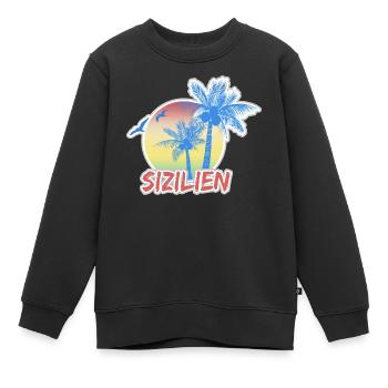 Sizilien als Urlaub - Kinder Premium Organic Sweatshirt - Schwarz - Vorne - AI Model Kid Female (0cm)