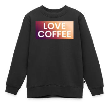 Kaffee Liebe im Farbverlauf - Kinder Premium Organic Sweatshirt - Schwarz - Vorne - AI Model Kid Female (0cm)