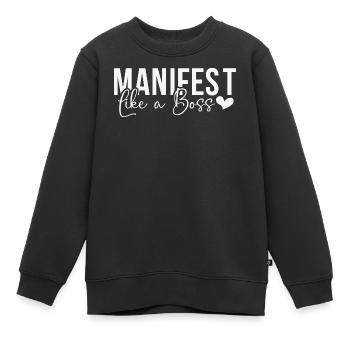 Manifestation - Sweat Premium enfant bio - noir - Devant - AI Model Kid Female (0cm)