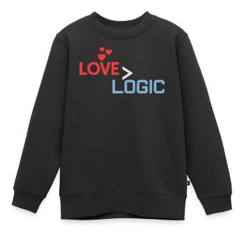 L’amour plus grand que la conception logique - Sweat Premium enfant bio - noir - Devant - AI Model Kid Female (0cm)