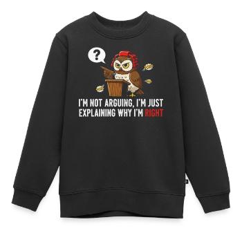 Eulen-Debattierer auf dem Podium - Kinder Premium Organic Sweatshirt - Schwarz - Vorne - AI Model Kid Female (0cm)