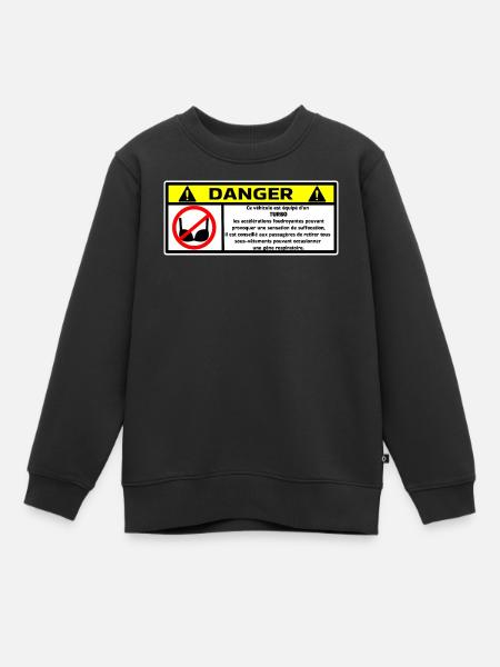 Gefahr Turbo - Kinder Premium Organic Sweatshirt - Schwarz