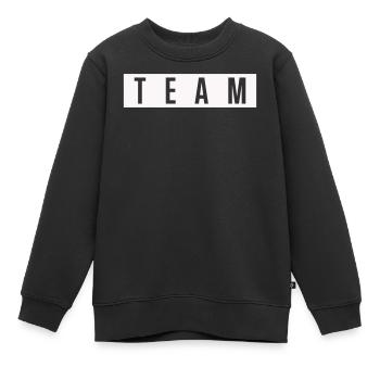 TEAM Block lettering - Kids Premium Organic Sweatshirt - black - Front - AI Model Kid Female (0cm)