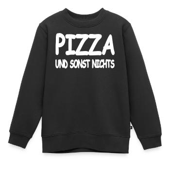 Pizza - Kinder Premium Organic Sweatshirt - Schwarz - Vorne - AI Model Kid Female (0cm)
