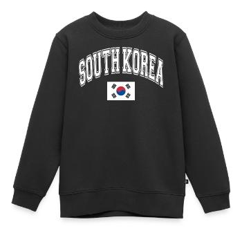 Corée du Sud - Sweat Premium enfant bio - noir - Devant - AI Model Kid Female (0cm)