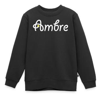 Ambre - Sweat Premium enfant bio - noir - Devant - AI Model Kid Female (0cm)