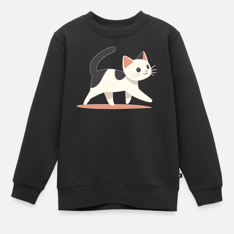 Katze - Kinder Premium Organic Sweatshirt - Schwarz