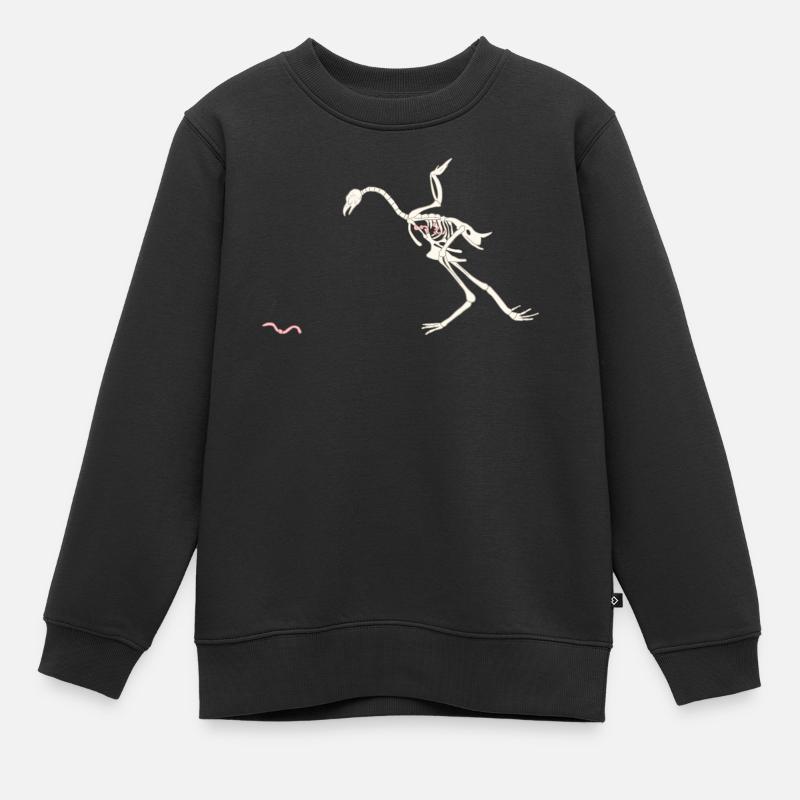 Poule en coquille libre et heureuse - Sweat Premium enfant bio - noir