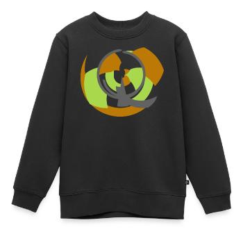 Spiralförmige Umlaufbahn Abstrakte Geometrie - Kinder Premium Organic Sweatshirt - Schwarz - Vorne - AI Model Kid Female (0cm)