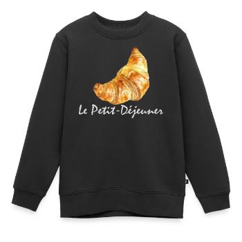 Croissant Petit-déjeuner Français Design - Sweat Premium enfant bio - noir - Devant - AI Model Kid Female (0cm)