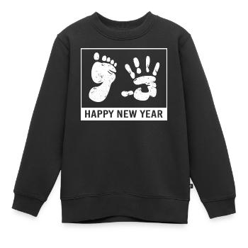 Gender Reveal Silvester - Kinder Premium Organic Sweatshirt - Schwarz - Vorne - AI Model Kid Female (0cm)