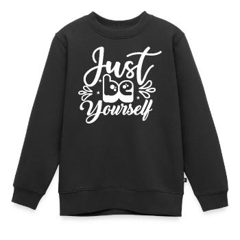 Just_Be_Yourself- - Kinder Premium Organic Sweatshirt - Schwarz - Vorne - AI Model Kid Female (0cm)