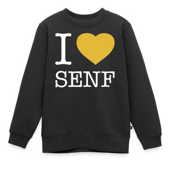 I love Senf - Kinder Premium Organic Sweatshirt - Schwarz - Vorne - AI Model Kid Female (0cm)