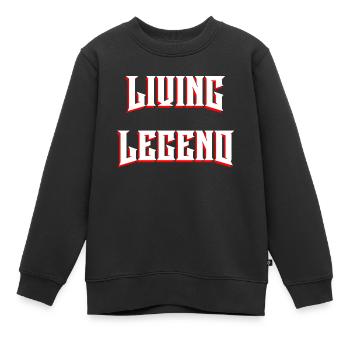 Légende vivante - Sweat Premium enfant bio - noir - Devant - AI Model Kid Female (0cm)