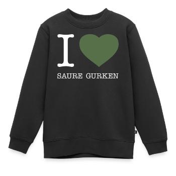 I love Saure Gurken - Kinder Premium Organic Sweatshirt - Schwarz - Vorne - AI Model Kid Female (0cm)