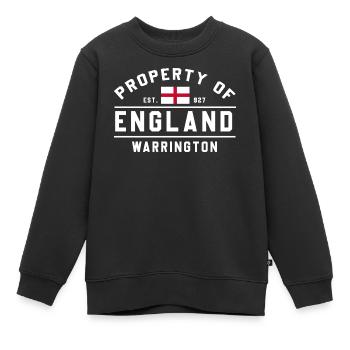 England Warrington Flag Design - Kids Premium Organic Sweatshirt - black - Front - AI Model Kid Female (0cm)