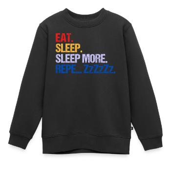 MANGER DORMIR DORMIR DORMIR PLUS ZzZzZ - Sweat Premium enfant bio - noir - Devant - AI Model Kid Female (0cm)